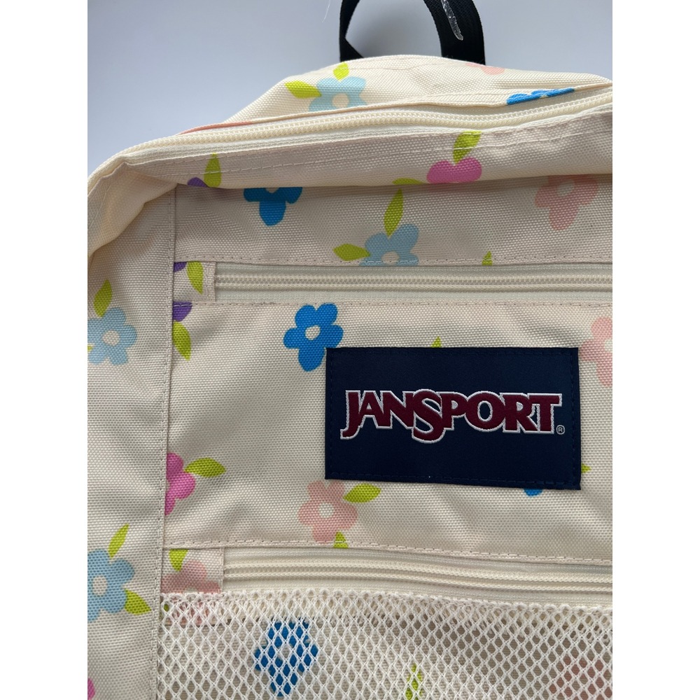 NWT JanSport Duo Pack Backpack Floral Cutout Cream Multi 32L BACK T SCHOOL - Picture 4 of 11